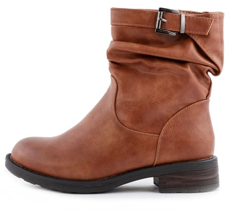 Toocool Zapatos mujer botas biker bajas motociclista casual hebilla G527