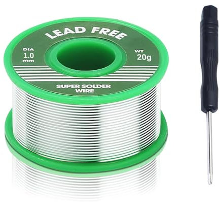 Étain de Soudure,Étain Sans Plomb avec noyau de colophane,Fil de Soudure,Soudure Douce,pour la réparation et le bricolage des composants de soudure électriques électroniques(1,0 mm, 20 g)