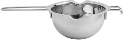 Sallys Ciotola in acciaio inox di alta qualità, manici lunghi, per pentole piccole e grandi – bagnomaria, per cioccolato (800 ml (14 cm x 7,5 cm, lunghezza totale 32 cm)