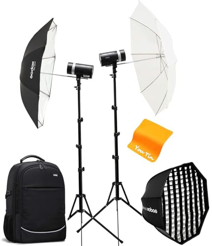 Godox AD300Pro AD300 PRO - Mochila con dos flashes TTL 2,4 G 300 W 1/8000 HSS, 0,01-1,5 s reciclaje, 320 Ws, batería