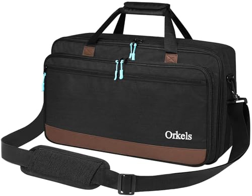 ORKELS DJ-Controller-Tasche für Pioneer SR/SR2/RR/DDJ-REV1/Denon MC4000/Numark NVII/Mixtrack Pro 3 & NV – Reisetasche mit Gurt für Controller, Laptop, Zubehör, M-57 x 10 x 37 cm