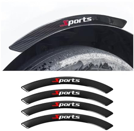 CGEAMDY Lot de 4 autocollants de protection pour garde-boue, autocollants de garniture d'arc de sourcil, fibre de carbone pour roue de voiture en fibre de carbone, protection de bord de sourcil