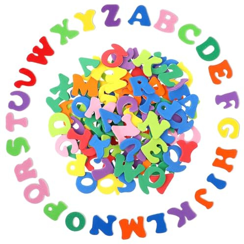 WERIGONI 390 Letras de Goma Espuma, Letras Adhesivas Letras de Espuma Autoadhesivas, Letras del Alfabeto Autoadhesivas de Colores para Pegar