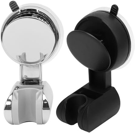2 Soportes de Ducha con Ventosa Potente, Soporte de Montaje para Cabezal de Ducha Extraíble y Reutilizable con Doble Succión para Soporte de Ventosa de Pared para Varita de
