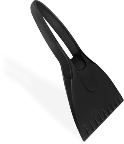 1 Stück Auto Eiskratzer Scheibenkratzer für Winter, Scheibenkratzer Auto, Auto Kratzer,Eiskratzer, Stufenförmige Eisbrecherzacken, Ergonomischer Softgriff,Schwarz