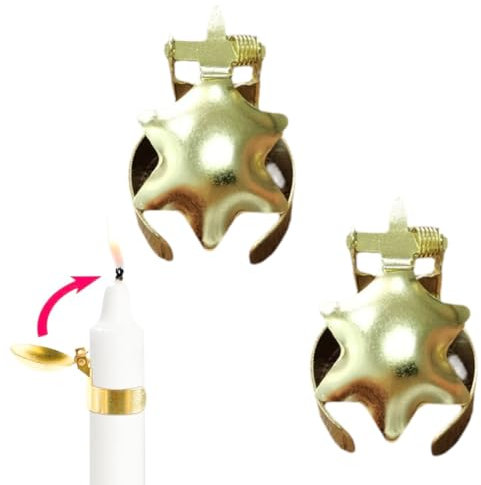 HQRKOTM Spegnicandele 2 pezzi, spegni candela per spegnere in modo sicuro la fiamma della candela (oro)