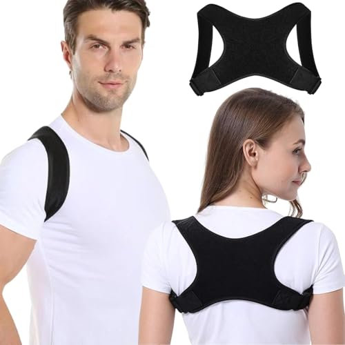 ZEPIQOR Correttore Posturale Spalle Schiena per Donne e Uomini, Fascia Posturale, Ajustable Raddrizzatore Della Parte Superiore Schiena Fornisce Sollievo dal Dolore a Collo