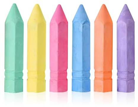Confezione da 6 gessetti colorati per strada, a forma di cono, per bambini, per pittura su strada, lavabili, atossici, grandi pezzi di gesso per opere d'arte colorate su asfalto, strade e marciapiedi