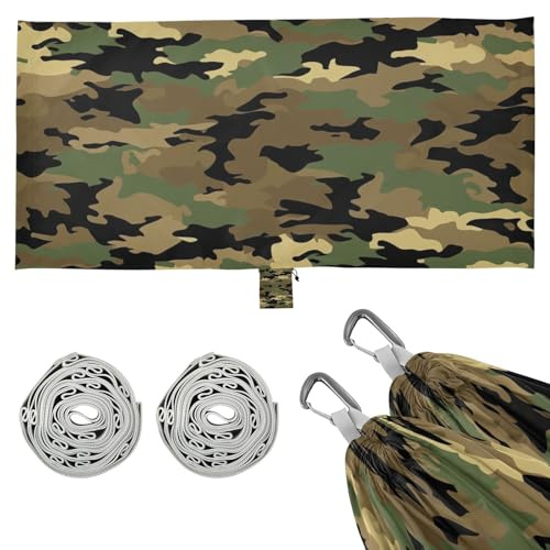 ZRWLUCKY Hamac d'extérieur camouflage militaire avec sac de transport portable pour extérieur, terrasse, jardin, piscine