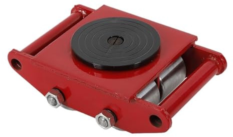 XHSMYXGS Transportador de maquinaria Industrial, patín móvil Industrial 13200lbs 6T Dolly Skate con Rueda de Acero 6T, Tapa de rotación de 360 ° (Red)
