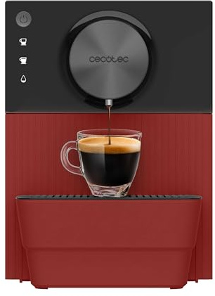 Cecotec Cafetera Superautomática Compacta Cremmaet Cube Red. 1350W, Rendimiento Profesional, Sistema de Prensado, Pre-Infusión, 19Bares, Sistema Thermoblock, 5 Niveles de Molienda, Control Táctil