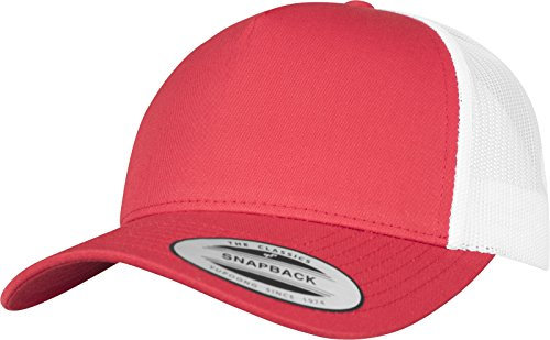 Flexfit Unisex 6506T-5-Panel Retro Trucker 2-Tone Cap Kape, red/wht, one Size