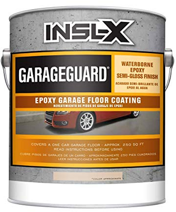 INSL-X Garage Guard Waterbased Epoxy Semi-Gloss Floor Paint, 1 Gallon Kit, Desert Sand