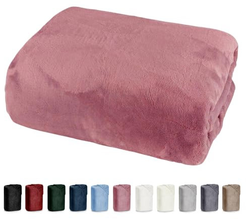 Bettlaken 150x200 Cashmere Touch Spannbettlaken Super Soft Winter Spannbetttuch Nicky Plüsch Teddy Typ585 Öko-Tex pflegeleicht Altrosa für 140x200 bis 160x200
