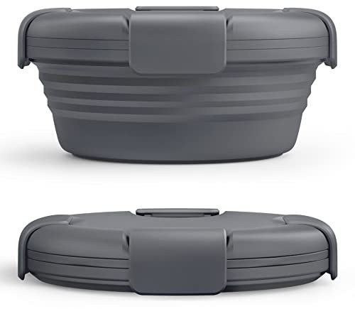 STOJO Ciotola pieghevole in carbonio, 1020 ml, in silicone, riutilizzabile, per cibi caldi e freddi, perfetta per viaggi, preparazione dei pasti, pranzo da gare, campeggio ed escursionismo, adatta al