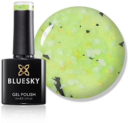 BLUESKY Gel Nail Polish, Flower Gel, Lily Pad Leap, BFL02, Green, Jelly, Long Lasting, Chip Resistant, (Requires Drying Under UV Or LED Lamp)