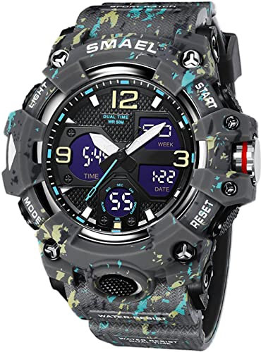 findtime Militär Uhren Herren Digitaluhr 50M wasserdichte Sportuhr Outdoor Tactical Herrenuhr mit Beleuchtung Wecker Kalender Stoßfest Stoppuhr für Männer Jungen Groß