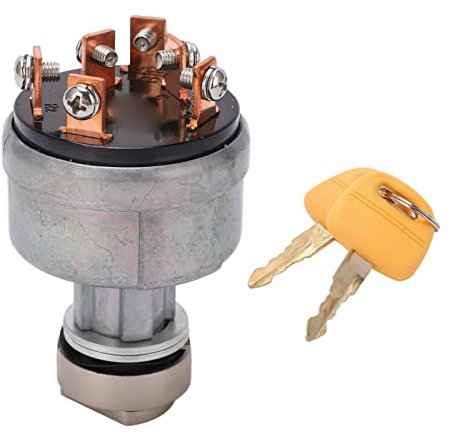 Interruptor de Llave de Encendido, Interruptor de Arranque Universal de 6 Pines Apto para Carretilla Elevadora de Coche, Camión, Tractor, Remolque, Oruga, Aplicaciones de Plantas Agrícolas