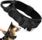 Ceboic Taktisches Hundehalsband, Weich Gepolstertes Verstellbare Nylon Hundehalsband mit Kontrollgriff Metallschnalle für Mittlere Große Hunde Jagd Training Freizeit Outdoor (Schwarz, L)