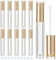 Lippenstifthülsen Leer, 10 Stück 4ml Transparente Lippenstift Tubes Lippenbalsam Behälter, Wiederverwendbar Leer Lippenpflegestift Nachfüllbar mit Stift für DIY Kosmetik, Lipgloss(golden)