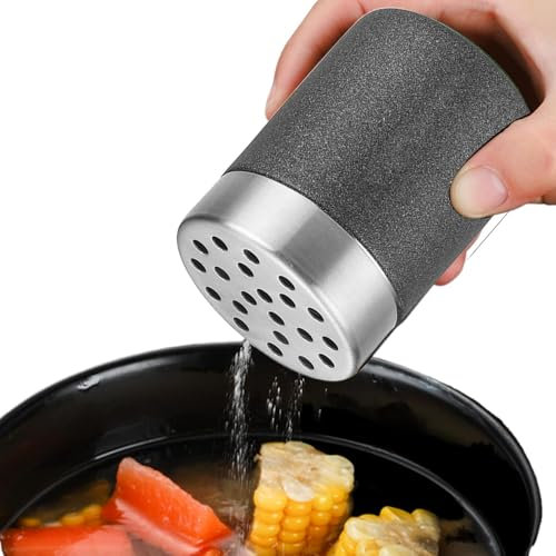 Contenitore per sale e spezie, in acciaio inox con fori – Contenitore salvafreschezza, spargispezie e bottiglia di zucchero per