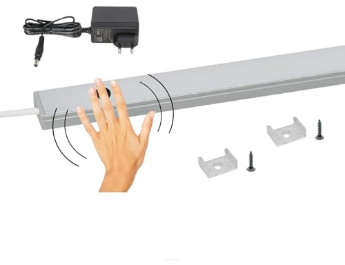 QLS LED-bänkbelysning 80 cm 4000K med handsensor | För kök, skåp och hyllor, beröringsfri styrning med handrörelse och energisnål 12 V LED-teknik