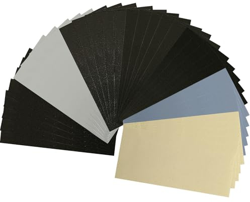 35 Pcs Sandpaper 800 to 5000 Grit, Wet and Dry Sandpaper for Jewellery, Sand Paper for Wood, Walls, Car, Metal, Plastic and Home Improvement