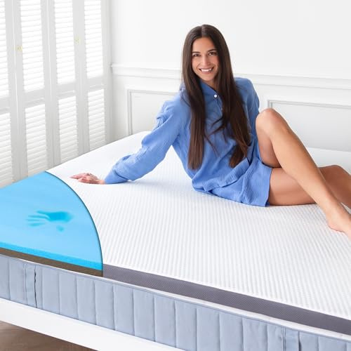 MKS 2-in-1 Coprimaterasso 100x200 cm – Coprimaterasso Gel Reversibile 100x200 cm H3/H4 con 5 Strati, Lati in Mesh e Antiscivolo – Coprimaterasso Ergonomico per un Sonno Perfetto