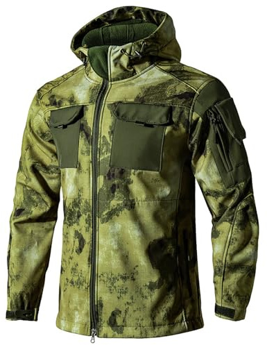 Generisch Chaqueta militar para hombre, chaqueta de camuflaje impermeable, chaqueta de softshell, chaqueta táctica, ropa de camuflaje de invierno, senderismo, camping, trekking, caza, deportes