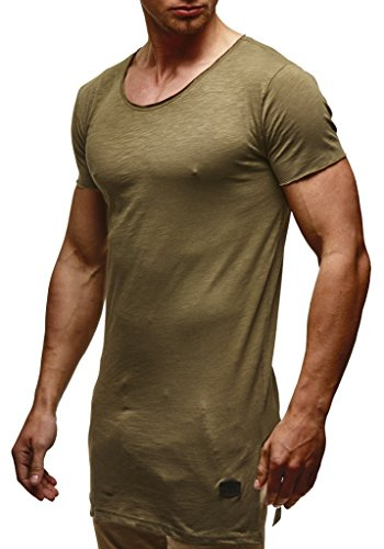 Leif Nelson Herr T-shirt rund hals krage LN-6336