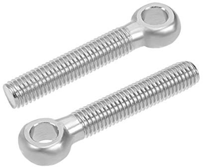 sourcing map M12 x 60mm 304 Stainless Steel Machine Shoulder Lift Eye Bolt Rigging 10pcs