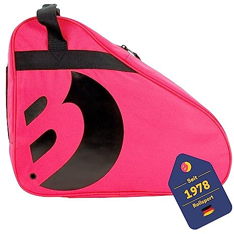 BEST SPORTING Tasche für Inlineskates und Schlittschuhe I Schlittschuhtasche mit verstellbarem Trageriemen I Rollschuhtasche in Pink I große Inliner-Tasche I Schlittschuhe Tasche