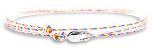 Made by Nami Tunt Wrap Armband för Dam & Herr – Justerbart Snörearmband med Karbinhake i Rostfritt Stål – Handgjort Vattentåligt Surfarmband – Minimalistiskt Marint Smycke (Retro Silver)