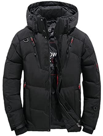 Veste d'hiver épaisse et chaude pour homme avec capuche en duvet de canard épais, parka décontractée avec de nombreuses poches