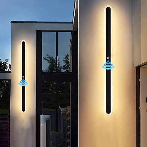 KZT LED Deckenleuchte mit Bewegungsmelder Moderne Flur Deckenlampe IP54 Wasserdichte Deckenbeleuchtung 3000K Rechteck LED Wandleuchte für Treppe Wohnzimmer Balkon Küche Garage Veranda Lampen