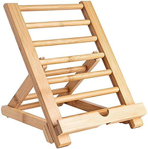 FadyDail Bois Support de Tablette Support de Téléphone Portable en Bambou pour Bureau, pour iPhone, iPad, Tablettes et Tous Les Téléphones (Grande Taille)