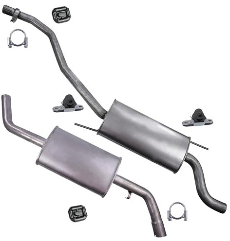 ATEC Germany Set di silenziatori di scarico 1x Silenziatore centrale, 1x Silenziatore posteriore, con materiale di montaggio Compatibile con VW TRANSPORTER T4