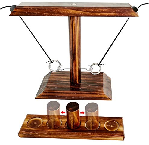 Ring Toss Game, Toss Hook and Ring Game, Holz Tischplatte Hook Ringwurfspiel Kinder, Premium Party Wurfspiele Spiel für Family Bar Fun Indoor/Outdoor Game (30cm)