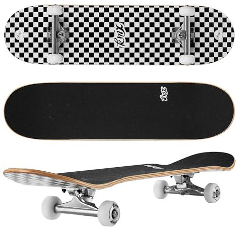 ARROW BOARD Standard-Skateboards für Kinder, Anfänger, Jungen, 31 x 8 Zoll, kanadisches Ahornholz, Double Kick Concave-Deck | Profi Achsen | Skateboard für Cruising und Tricks(Klassisch)