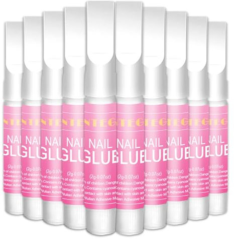 10pcs*2g Nagelkleber Extra Stark,Nagelkleber Set für Kunstnägel für die Nagelverlängerung künstliche Fingernägel und Nageldesign,Tipkleber Extra Stark,On Nagelkleber Für Kunstnägel Tips