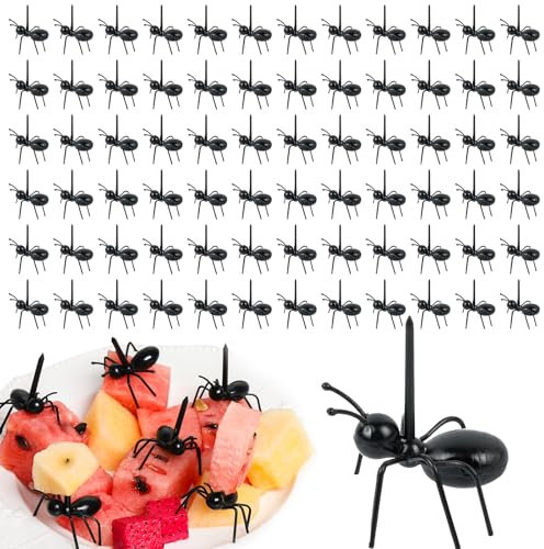 72 unidades Tenedor de Frutas Hormigas, Tenedores de Postre Reutilizables Tenedores para Aperitivos Tenedore Pequeños para Aperitivos Bocadillos, Frutas, Postres