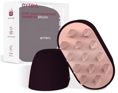 Scalp Massager Shampoo Hair Brush Growth, Scalp Scrubber with Soft Silicone Bristles and Dandruff Removal, Brush for Scalp Exfoliator(Purple)