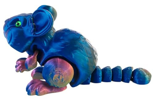 Zhadyu Dreidimensional Bedruckte Tierfigur, Dreidimensional Bedruckte Spielzeugtiere,Hamster-Fidget-Spielzeug mit Gelenk zur Anzeige | Tierische Desktop-Dekoration für Auto, Handpuppe und Zuhause