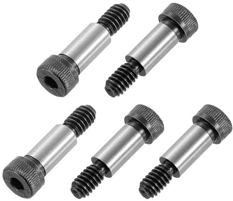 QUARKZMAN Tornillos De Cabeza Hexagonal Con Hombro De Acero Aleado, Longitud De Hombro 5/8, Diámetro De Hombro 5/16, Roscado 5/16-20 UNC, 5 Piezas