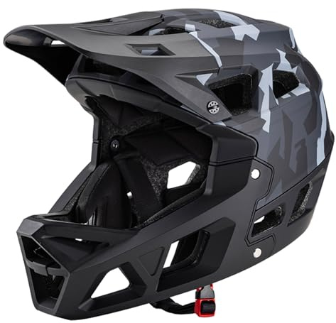Matybobe Casco de Bicicleta de Montaña para Adultos, Casco Descenso para Hombres/Mujeres con Visera Más 31 Ventilaciones