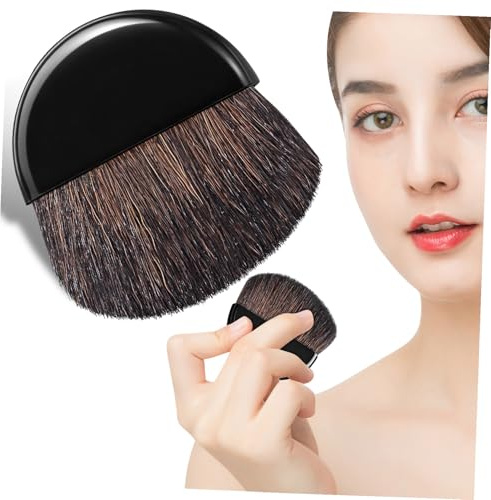VILLCASE Brocha para Rubor Portátil de Nylon 5 Cm, Pincel Pequeño para Polvos y Corrector de Maquillaje Multifuncional, Adecuado para Retoques y Viaje