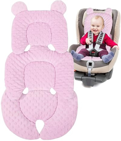Fancysky Coussin de Siège Auto 2 en 1 pour Nourrisson | Coussin Universel pour L'été - Réducteur de Siège Bébé -Combinaison pour Sièges Auto et Poussettes(Rose)