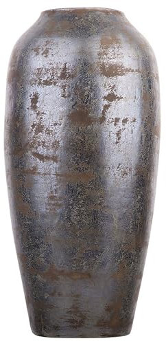 Klassische Dekovase Retro Stil Terracotta Antik- Optik dunkelgrau Lorca
