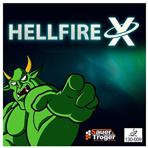 Sauer & Tröger - Superficie del tavolo da ping pong Hellfire X Rosso Nero OX 0,5 1,2 (Rosso, 0,5 mm)