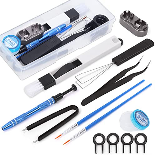 Cimeton 13Pcs Keyboard Lube Kit Keyboard Tools with Tweezers Keycap Puller Remover, Switch Opener, Switch Puller, 4-Claw Grabber, Grease and Lube Brush Cleaning Brush for Mechanical Keyboard